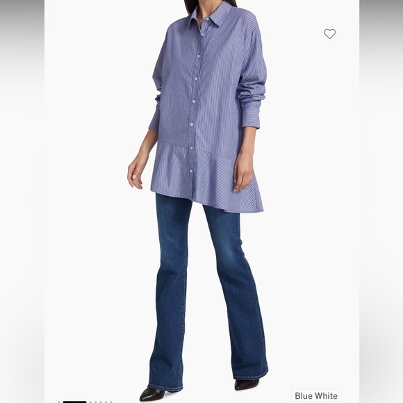 Veronica Beard Tops - Veronica Beard
Gilda Asymmetric Striped Shirt - NWT -Size 4